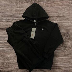 Alo Black Hoodie Jogger Set Size Small NWT